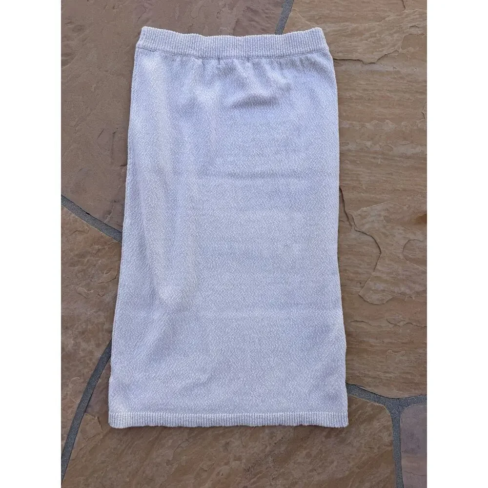 Free People Beach Knit Ivory Maxi Skirt Womens Size Medium